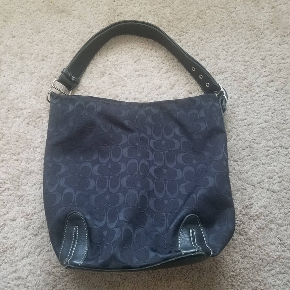 Coach Handbags - Authentic COACH Signature Hobo Bucket Bag, Black